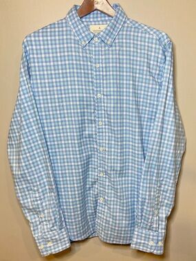 Chatham Road Coastal Supply Co. Plaid Button Down Shirt — Blue Size L Tencel Ble
